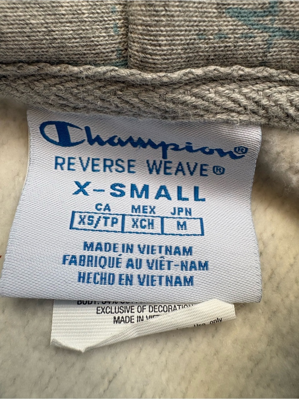 Champion Reverse Weave Cropped Heather Gray Hoodie - Picture 3 of 6